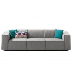 Canapé Kinx (3 places) Tissu - Tissu Milan : Gris clair -Canapés Soldes Magasin 1000011529 180619 15564557 GALLERYIMAGES P000000001000011529