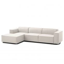 Canapé d'angle Kinx II - Tissu Milan : Blanc vieilli - Méridienne courte à gauche (vue de face) - Sans fonction -Canapés Soldes Magasin 1000011698 180619 155820611 GALLERYIMAGES P000000001000011698