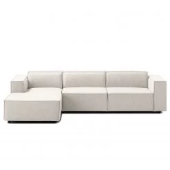 Canapé d'angle Kinx II - Tissu Milan : Blanc vieilli - Méridienne courte à gauche (vue de face) - Sans fonction -Canapés Soldes Magasin 1000011698 180619 155820613 GALLERYIMAGES P000000001000011698