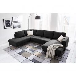 Fredriks Canapé panoramique Summer - Tissu Madu: Noir - Méridienne courte à droite / longue à gauche (vue de face) -Canapés Soldes Magasin 1000012450 201130 15533100189 MOOD DETAILS P000000001000012450 mood