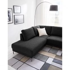 Fredriks Canapé panoramique Summer - Tissu Madu: Noir - Méridienne courte à droite / longue à gauche (vue de face) -Canapés Soldes Magasin 1000012450 201130 15533100191 DETAILS P000000001000012450