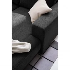 Fredriks Canapé panoramique Summer - Tissu Madu: Noir - Méridienne courte à droite / longue à gauche (vue de face) -Canapés Soldes Magasin 1000012450 201130 15533100192 DETAILS P000000001000012450