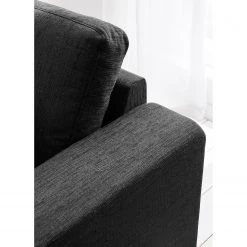 Fredriks Canapé panoramique Summer - Tissu Madu: Noir - Méridienne courte à droite / longue à gauche (vue de face) -Canapés Soldes Magasin 1000012450 201130 15533100197 DETAILS P000000001000012450