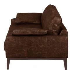 Ars manufacti Canapé Horley (3 places) - Cuir véritable - Marron foncé -Canapés Soldes Magasin 1000015077 211215 09202100056 DETAILS P000000001000015077