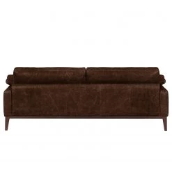 Ars manufacti Canapé Horley (3 places) - Cuir véritable - Marron foncé -Canapés Soldes Magasin 1000015077 211215 09202100067 DETAILS P000000001000015077