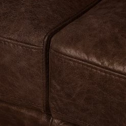 Ars manufacti Canapé Horley (3 places) - Cuir véritable - Marron foncé -Canapés Soldes Magasin 1000015077 211215 092022000222 DETAILS P000000001000015077