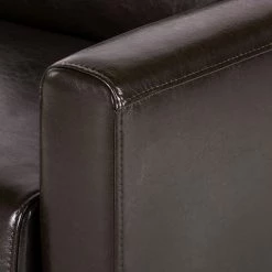 Maison Belfort Canapé Fragola (3 places) - Cuir véritable Marron foncé -Canapés Soldes Magasin 1000015214 210901 14170700007 DETAILS P000000001000015214