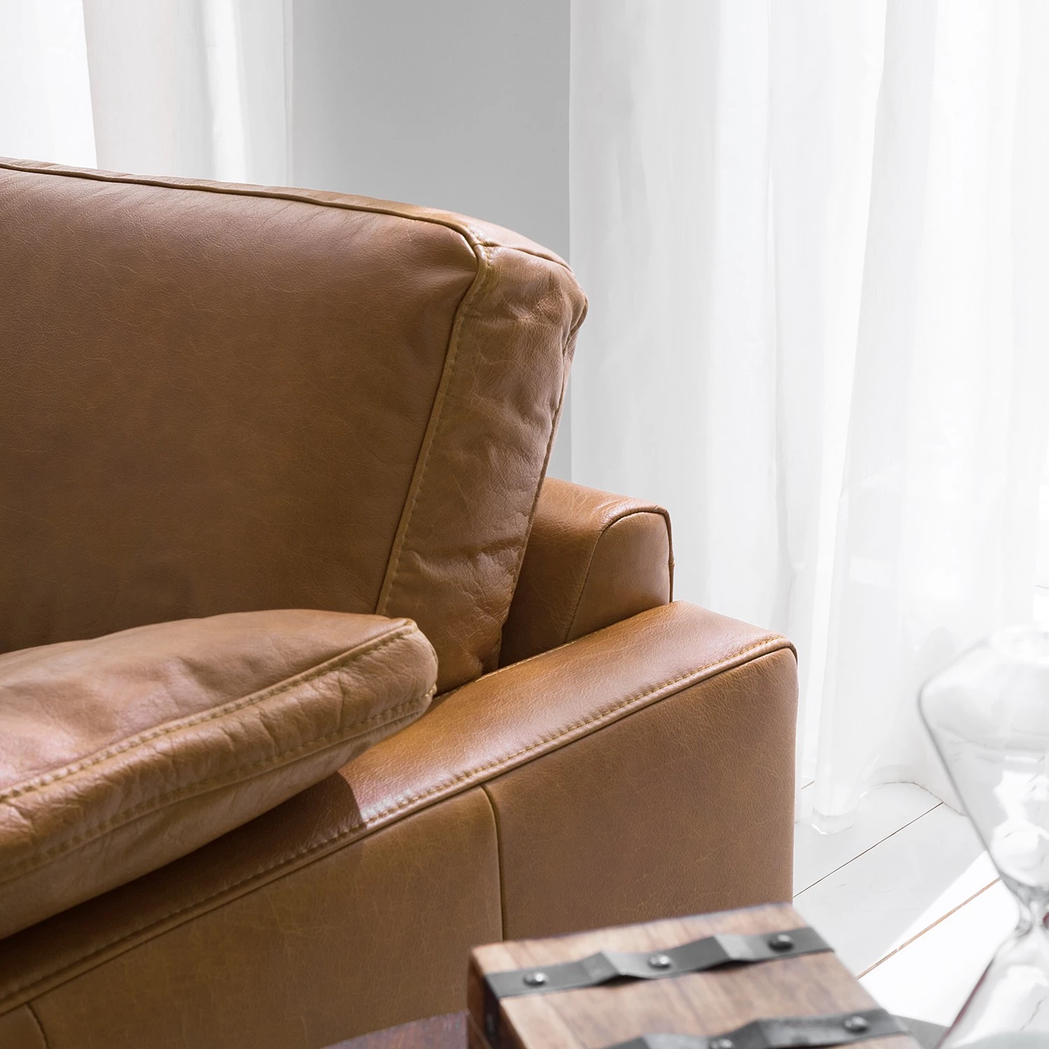 Ars manufacti Canapé d'angle Horley I Cuir véritable - Marron - Méridienne courte à gauche (vue de face) 10 Ars manufacti Canapé d'angle Horley I Cuir véritable - Marron - Méridienne courte à gauche (vue de face) – Image 10