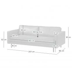 Ars manufacti Canapé 3 places FORT DODGE - Aspect cuir vieilli - Microfibre Yaka: Cognac -Canapés Soldes Magasin 1000015496 220919 500 SKETCH DETAILS P000000001000015496 sketch