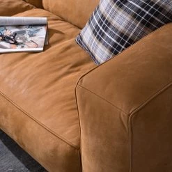 Ars manufacti Canapé Pentre (3 places) Cuir véritable - Marron clair 46 Ars manufacti Canapé Pentre (3 places) Cuir véritable - Marron clair -Canapés Soldes Magasin 1000020142 200518 14205100004 DETAILS P000000001000020142