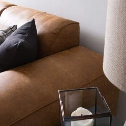 Ars manufacti Grand canapé Burrill Aspect cuir vieilli - Cognac -Canapés Soldes Magasin 1000020145 190619 17375100009 GALLERYIMAGES P000000001000020145