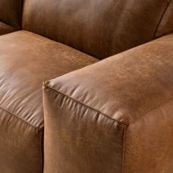 Ars manufacti Grand canapé Burrill Aspect cuir vieilli - Cognac -Canapés Soldes Magasin 1000020145 190619 17375100010 GALLERYIMAGES P000000001000020145