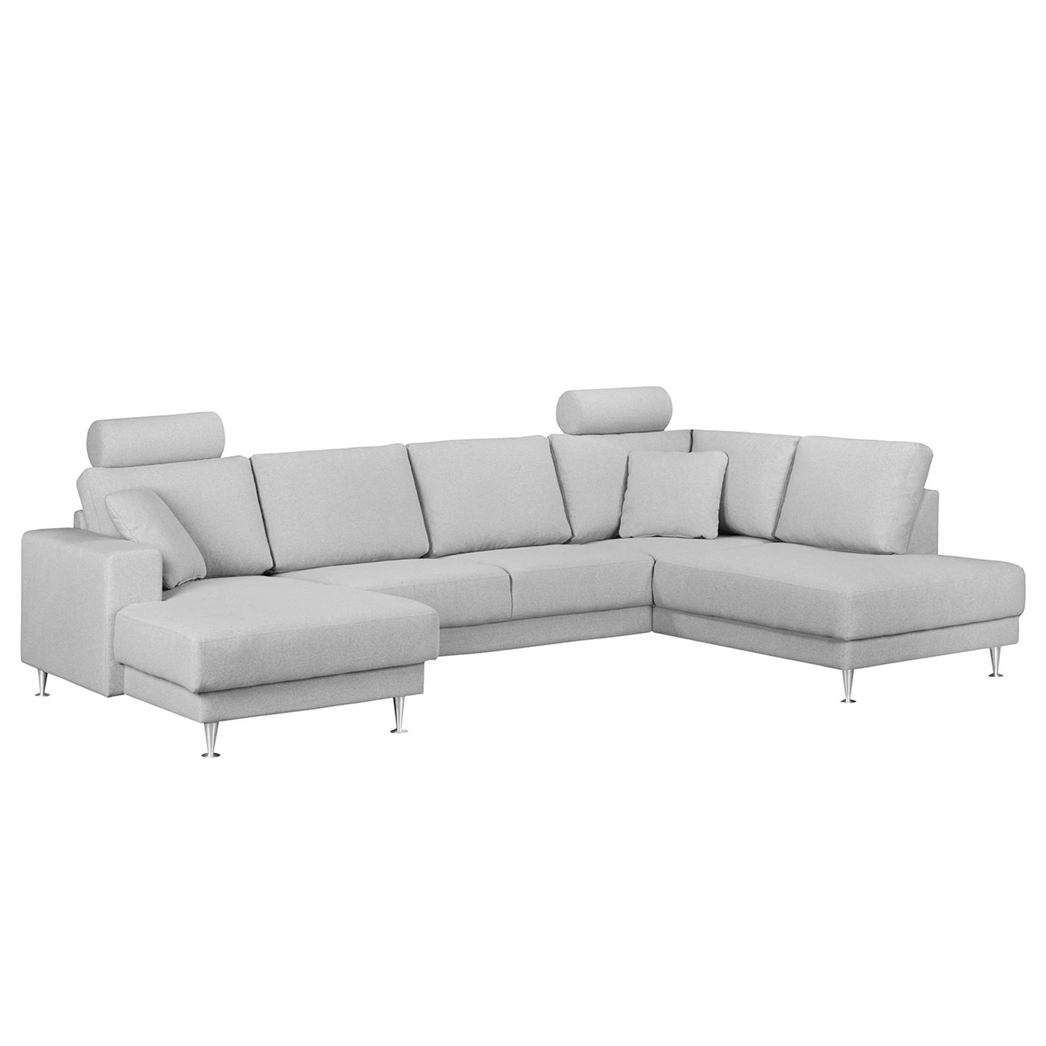 Fredriks Canapé panoramique Arietta - Gris platine - Méridienne courte à gauche / longue à droite (vue de face) 1 Fredriks Canapé panoramique Arietta - Gris platine - Méridienne courte à gauche / longue à droite (vue de face)