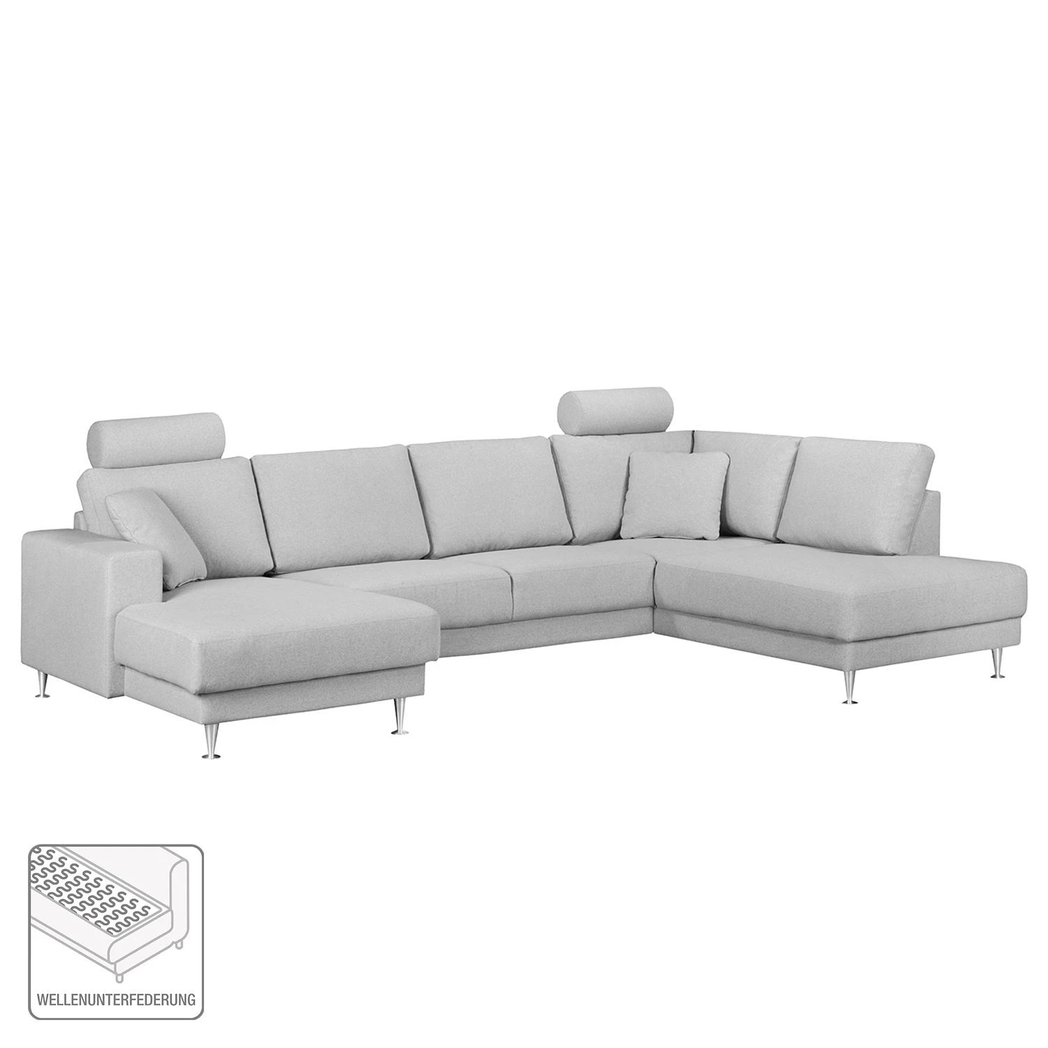 Fredriks Canapé panoramique Arietta - Gris platine - Méridienne courte à gauche / longue à droite (vue de face) 2 Fredriks Canapé panoramique Arietta - Gris platine - Méridienne courte à gauche / longue à droite (vue de face) – Image 2