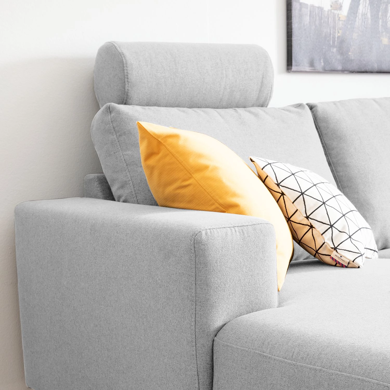 Fredriks Canapé panoramique Arietta - Gris platine - Méridienne courte à gauche / longue à droite (vue de face) 18 Fredriks Canapé panoramique Arietta - Gris platine - Méridienne courte à gauche / longue à droite (vue de face) – Image 18