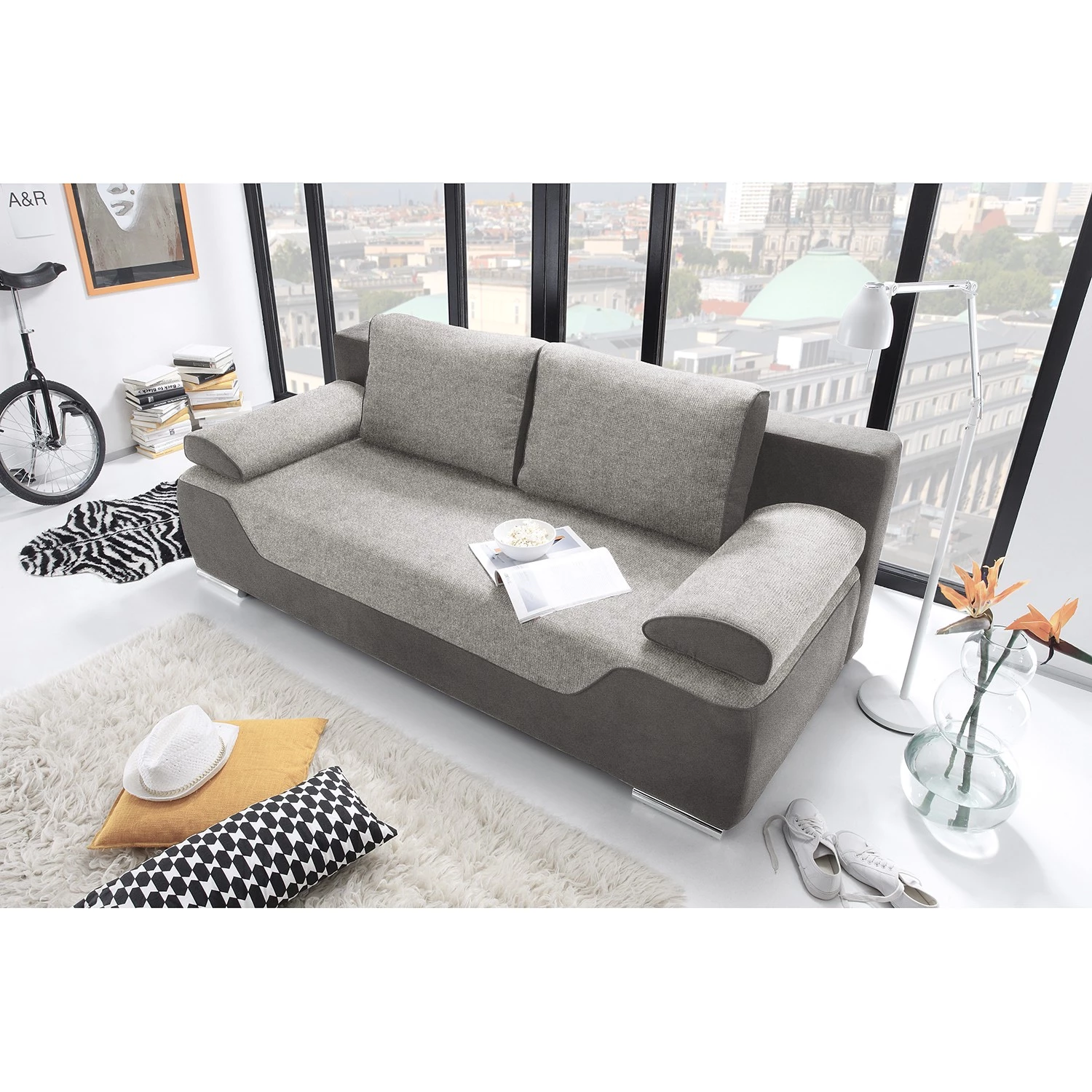 Fredriks Canapé convertible Trepang - Gris / Gris clair 2 Fredriks Canapé convertible Trepang - Gris / Gris clair – Image 2