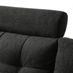 Fredriks Canapé panoramique Puntiro I - Tissu - Cuir synthétique Lilo / Tissu structuré Satur: Noit / Anthracite - Méridienne courte à droite / longue à gauche (vue de face) -Canapés Soldes Magasin 1000021539 210614 18402000104 DETAILS P000000001000021539 1