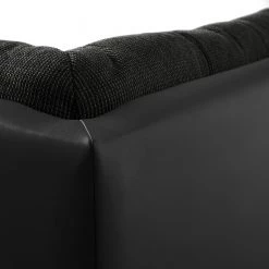 Fredriks Canapé panoramique Puntiro I - Tissu - Cuir synthétique Lilo / Tissu structuré Satur: Noit / Anthracite - Méridienne courte à droite / longue à gauche (vue de face) -Canapés Soldes Magasin 1000021539 210614 18402000110 DETAILS P000000001000021539 1