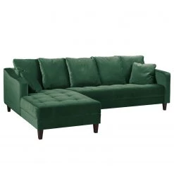 Jack & Alice Canapé d'angle Elnora - Vert foncé - Méridienne longue à gauche (vue de face) - Avec repose-pieds -Canapés Soldes Magasin 1000022208 180723 105304340 GALLERYIMAGES P000000001000022208