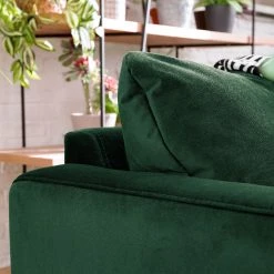 Jack & Alice Canapé d'angle Elnora - Vert foncé - Méridienne longue à gauche (vue de face) - Avec repose-pieds -Canapés Soldes Magasin 1000022208 181114 11415723 MOOD GALLERYIMAGES P000000001000022208 mood