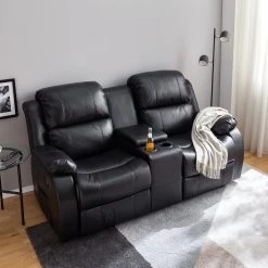 Modoform Fauteuil de cinéma Mendis (2 places) - Imitation cuir - Noir 36 Modoform Fauteuil de cinéma Mendis (2 places) - Imitation cuir - Noir -Canapés Soldes Magasin 1000027315 201126 16525000003 MOOD DETAILS P000000001000027315 mood