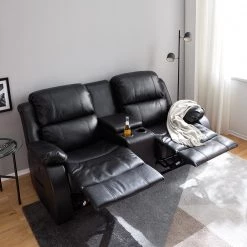 Modoform Fauteuil de cinéma Mendis (2 places) - Imitation cuir - Noir 37 Modoform Fauteuil de cinéma Mendis (2 places) - Imitation cuir - Noir -Canapés Soldes Magasin 1000027315 201126 16525200004 MOOD DETAILS P000000001000027315 mood