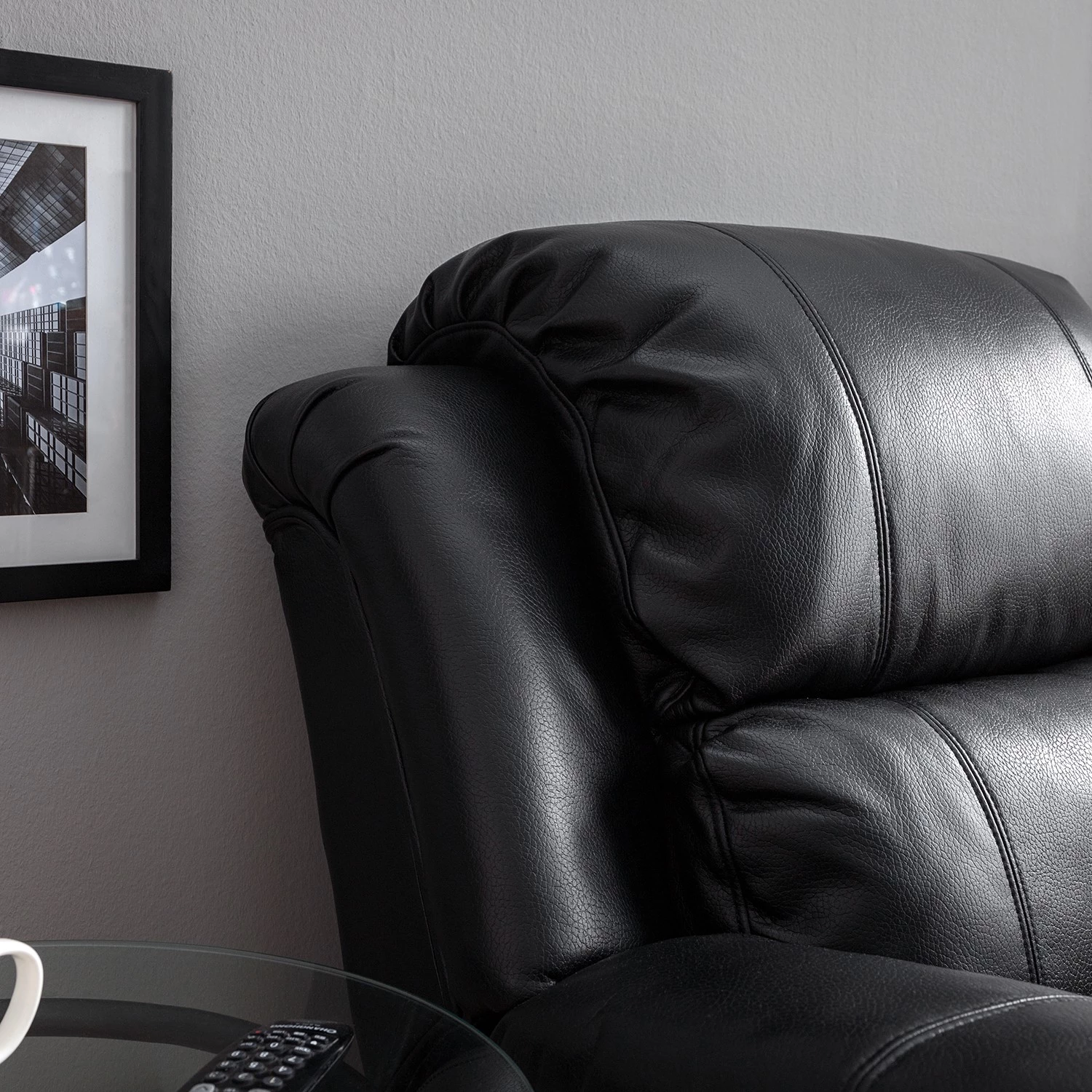 Modoform Fauteuil de cinéma Mendis (2 places) - Imitation cuir - Noir 18 Modoform Fauteuil de cinéma Mendis (2 places) - Imitation cuir - Noir – Image 18