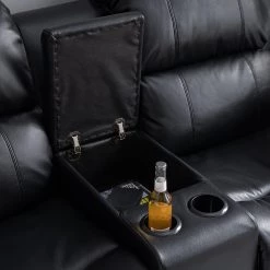 Modoform Fauteuil de cinéma Mendis (2 places) - Imitation cuir - Noir 54 Modoform Fauteuil de cinéma Mendis (2 places) - Imitation cuir - Noir -Canapés Soldes Magasin 1000027315 201126 16530300010 MOOD DETAILS P000000001000027315 mood