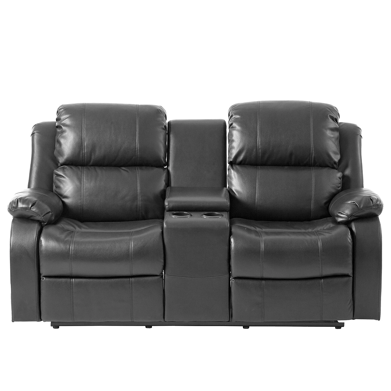 Modoform Fauteuil de cinéma Mendis (2 places) - Imitation cuir - Noir 9 Modoform Fauteuil de cinéma Mendis (2 places) - Imitation cuir - Noir – Image 9