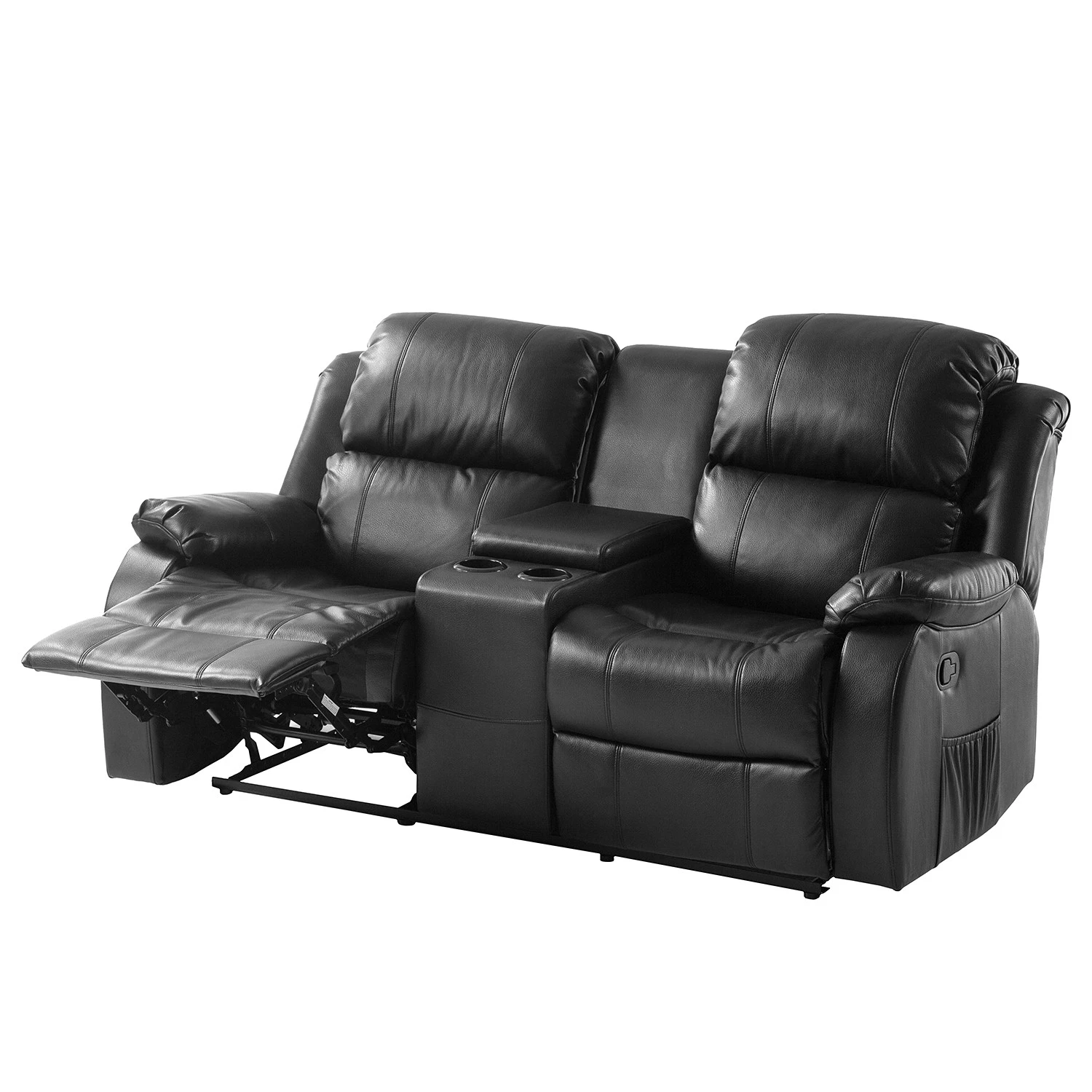 Modoform Fauteuil de cinéma Mendis (2 places) - Imitation cuir - Noir 12 Modoform Fauteuil de cinéma Mendis (2 places) - Imitation cuir - Noir – Image 12