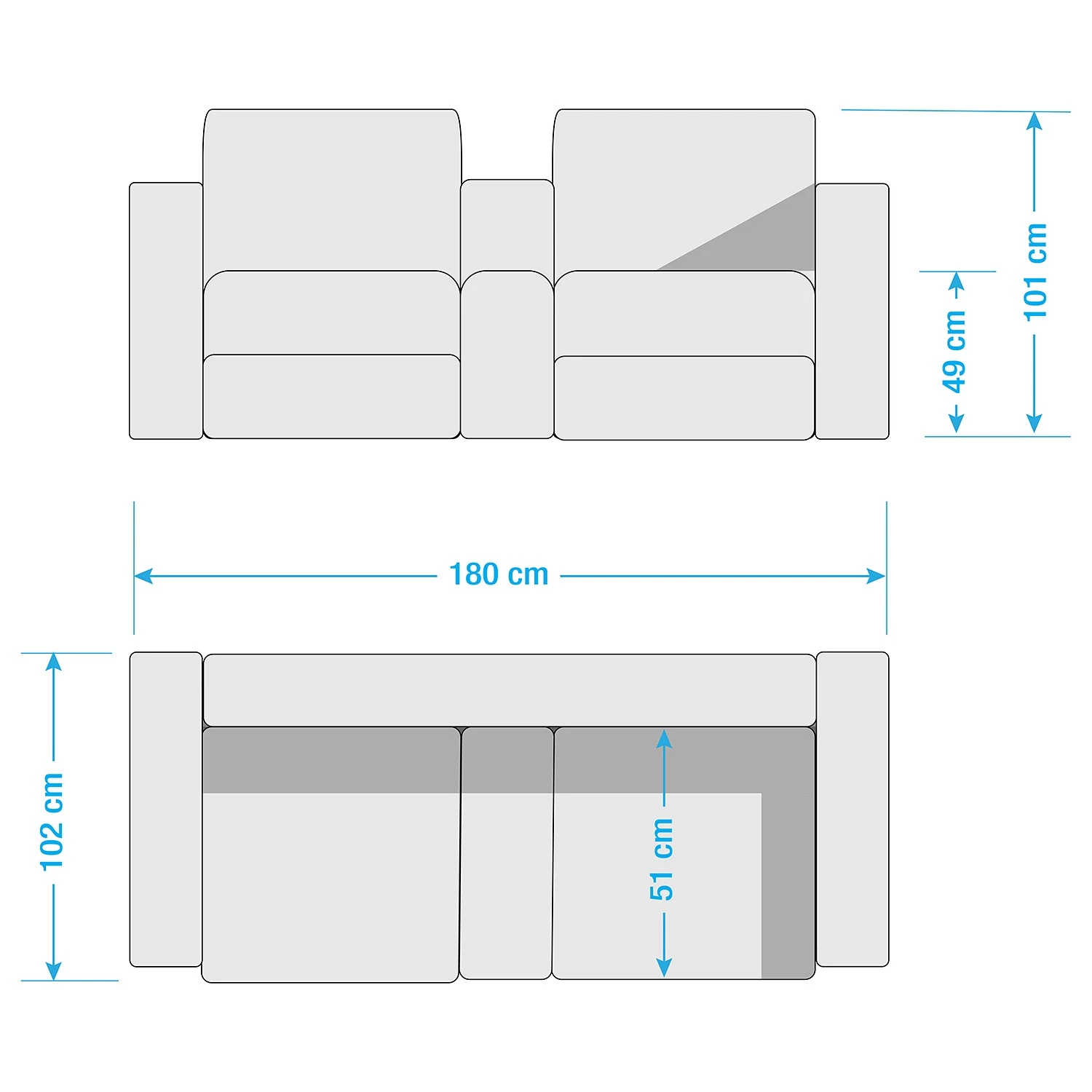 Modoform Fauteuil de cinéma Mendis (2 places) - Imitation cuir - Noir 33 Modoform Fauteuil de cinéma Mendis (2 places) - Imitation cuir - Noir – Image 33