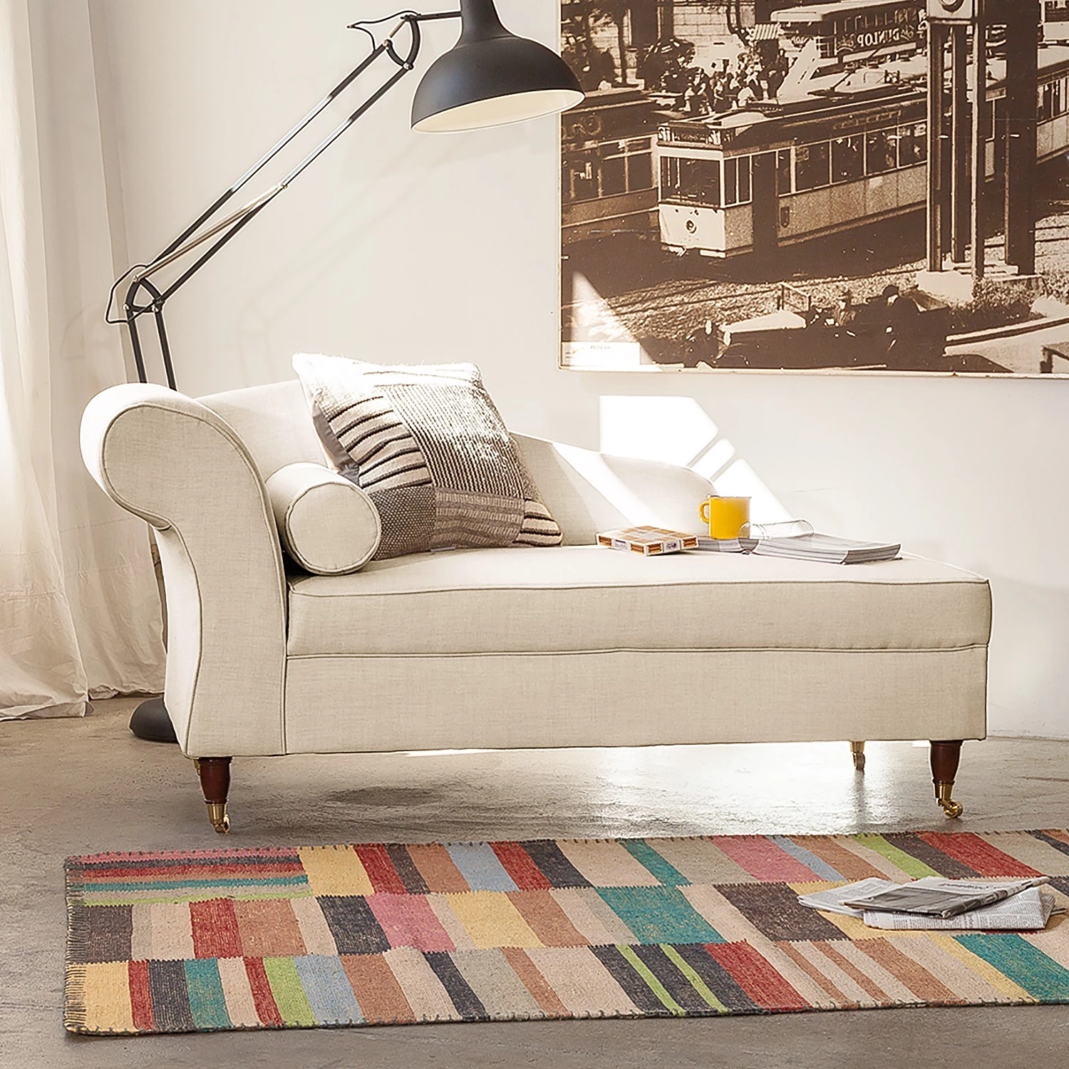 Maison Belfort Méridienne Colmar - Beige - Accoudoir monté à gauche (vu de face) 2 Maison Belfort Méridienne Colmar - Beige - Accoudoir monté à gauche (vu de face) – Image 2