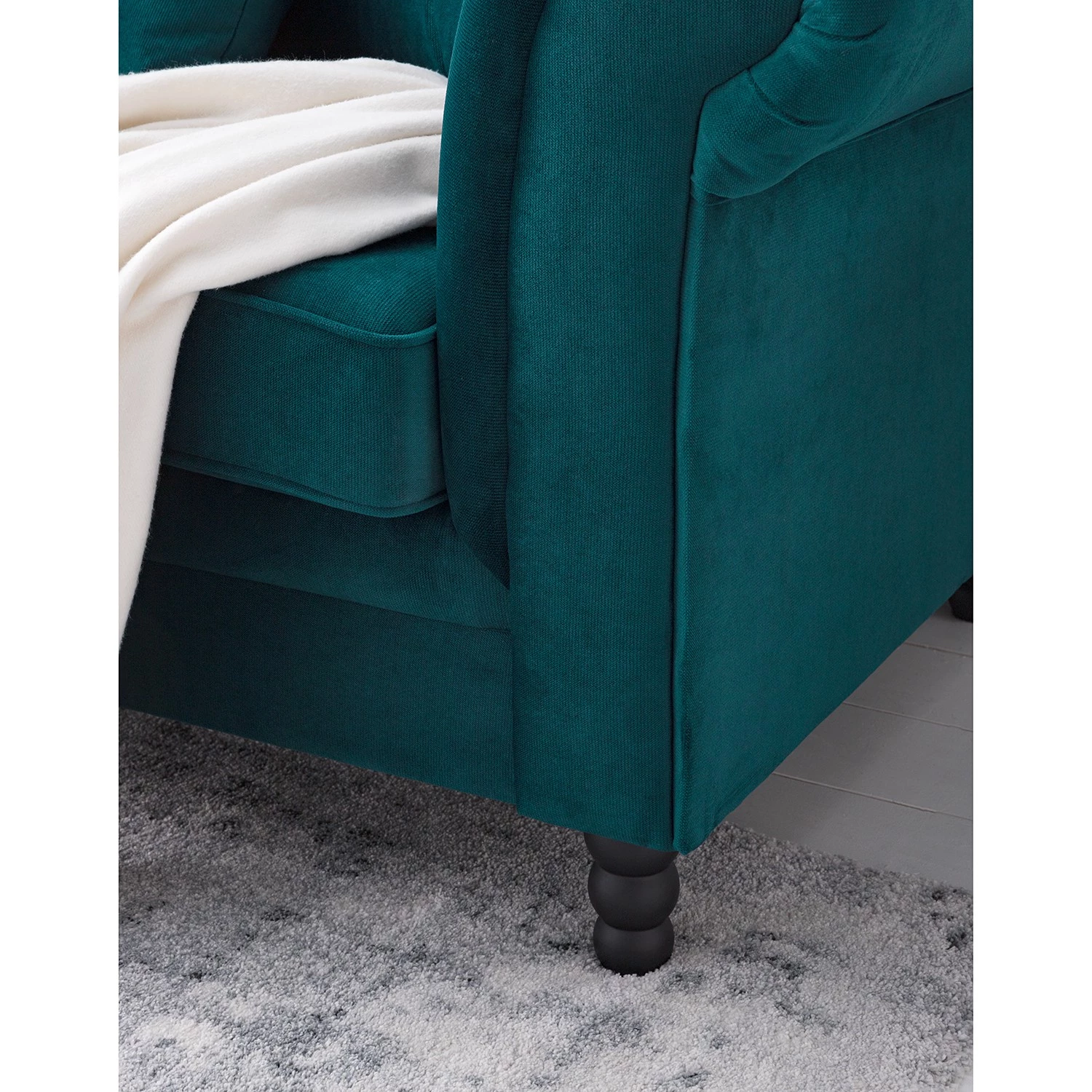 Jack & Alice Canapé York (3 places) - Tissu Chepi : Bleu pétrol 11 Jack & Alice Canapé York (3 places) - Tissu Chepi : Bleu pétrol – Image 11