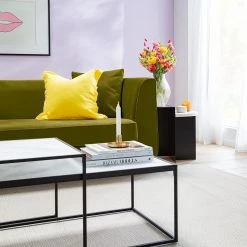 Jack & Alice Canapé Blomma (3 places) - Vert olive - Noyer -Canapés Soldes Magasin 1000031374 210608 06021000006 DETAILS P000000001000031374