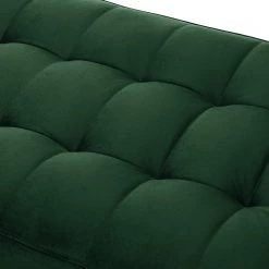 Eva Padberg Collection Canapé d'angle LAONA - Velours Pauno: Vert foncé - Méridienne courte à droite (vue de face) - Avec repose-pieds -Canapés Soldes Magasin 1000032242 200603 12035100242 DETAILS P000000001000032242