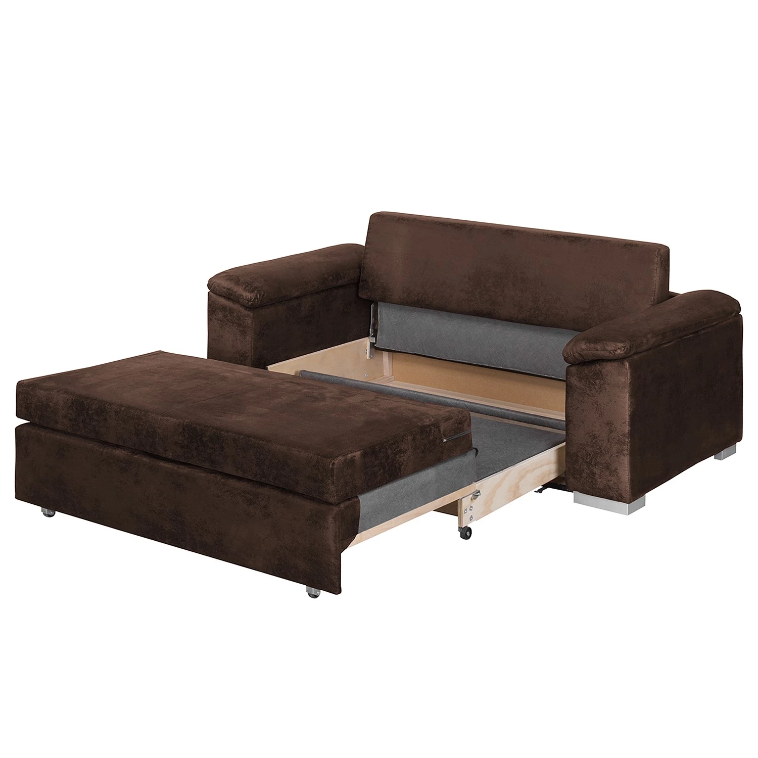 Mooved Canapé convertible Latina - Aspect cuir vieilli - Marron foncé - Largeur : 190 cm 4 Mooved Canapé convertible Latina - Aspect cuir vieilli - Marron foncé - Largeur : 190 cm – Image 4