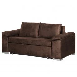 Mooved Canapé convertible Latina - Aspect cuir vieilli - Marron foncé - Largeur : 190 cm