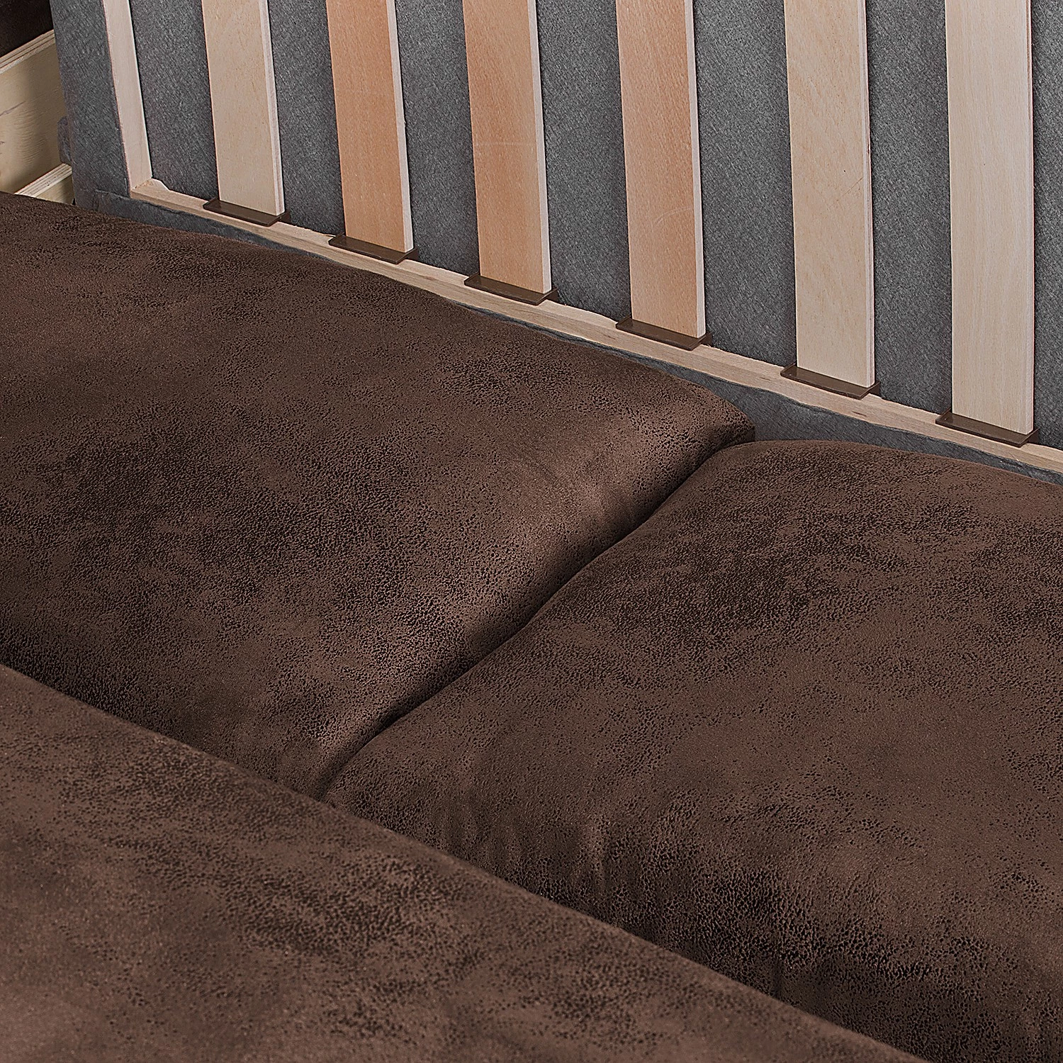 Mooved Canapé convertible Latina - Aspect cuir vieilli - Marron foncé - Largeur : 190 cm 13 Mooved Canapé convertible Latina - Aspect cuir vieilli - Marron foncé - Largeur : 190 cm – Image 13