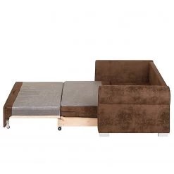 Mooved Canapé convertible Latina IV - Aspect cuir vieilli - Marron - Largeur : 205 cm -Canapés Soldes Magasin 1000058378 211221 09205600197 DETAILS P000000001000058378
