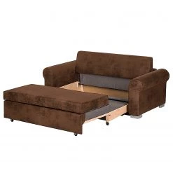 Mooved Canapé convertible Latina IV - Aspect cuir vieilli - Marron - Largeur : 205 cm -Canapés Soldes Magasin 1000058378 211221 09205600219 DETAILS P000000001000058378