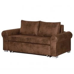 Mooved Canapé convertible Latina IV - Aspect cuir vieilli - Marron - Largeur : 205 cm -Canapés Soldes Magasin 1000058378 211221 09205600230 DETAILS P000000001000058378