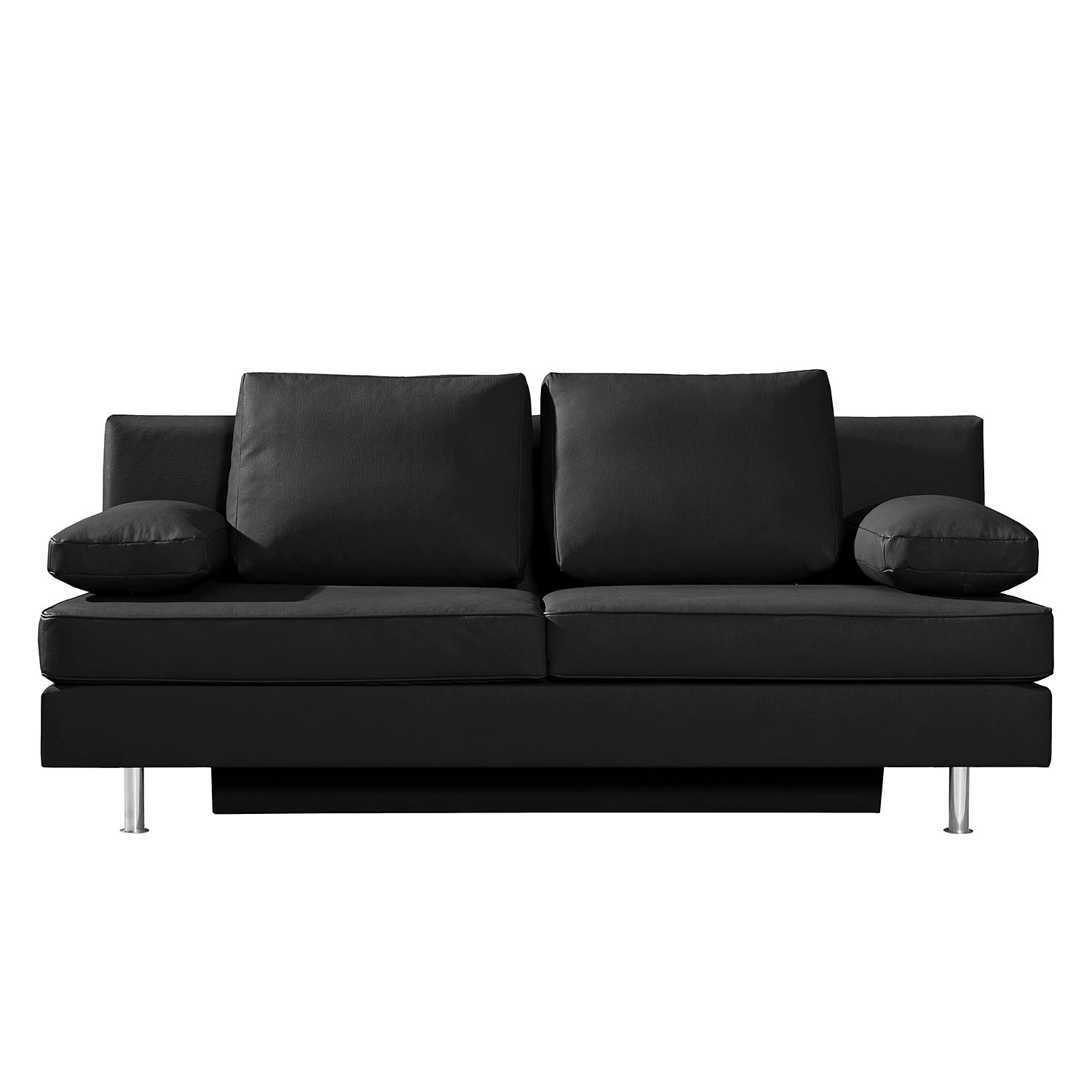 Roomscape Canapé convertible Emmanuela - Cuir véritable noir 4 Roomscape Canapé convertible Emmanuela - Cuir véritable noir – Image 4