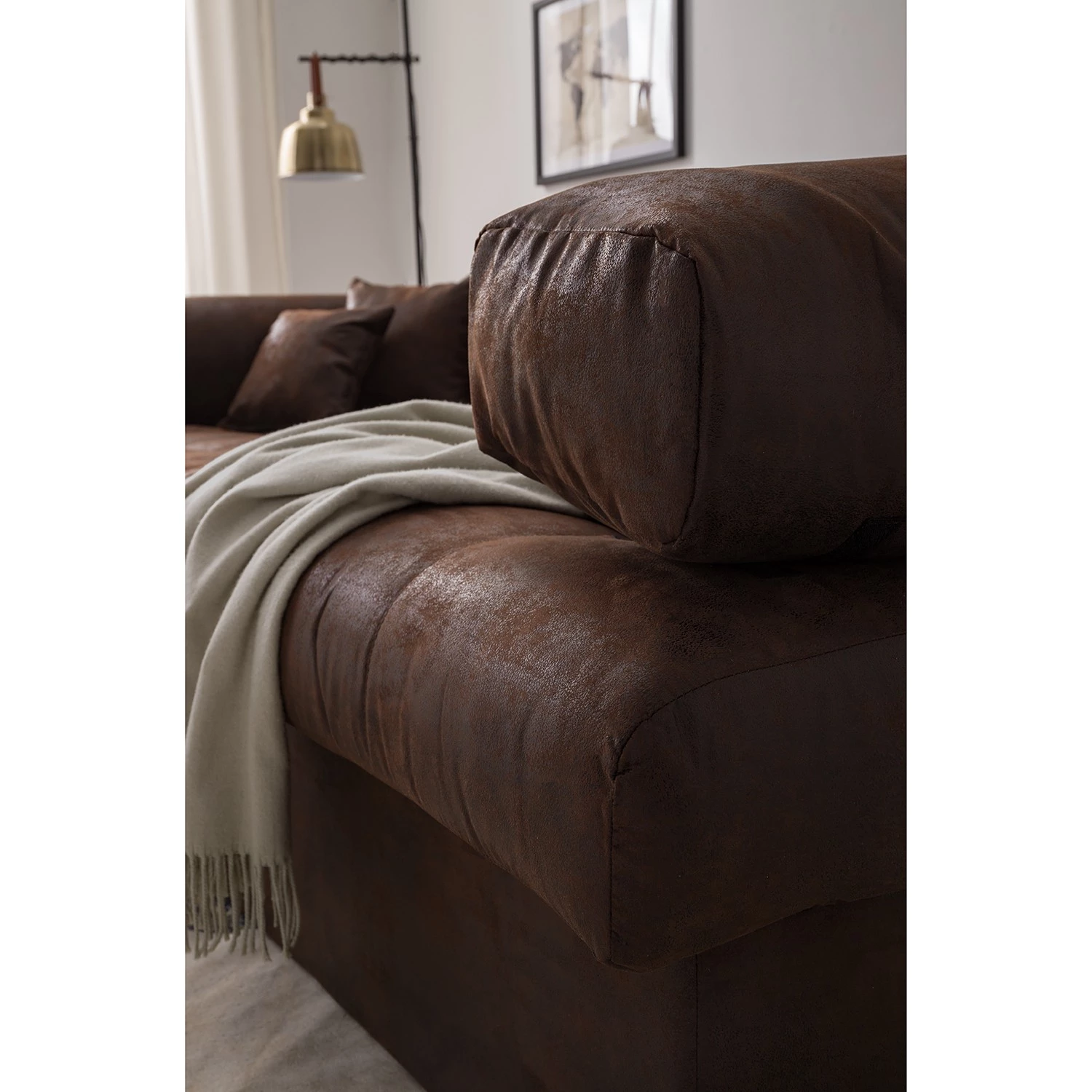 Mooved Grand Canapé Naomi IV - Microfibre Goda: Marron bison 11 Mooved Grand Canapé Naomi IV - Microfibre Goda: Marron bison – Image 11