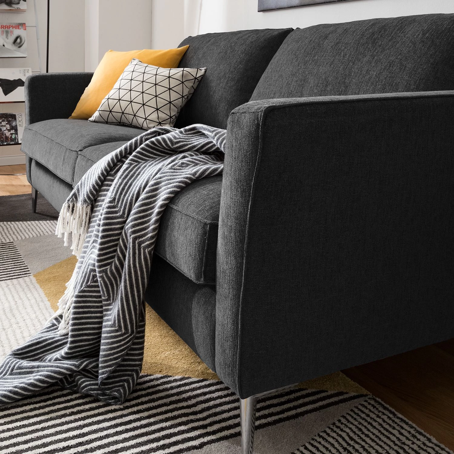 Fredriks Canapé Mirabela (3 places) - Noir chiné 11 Fredriks Canapé Mirabela (3 places) - Noir chiné – Image 11