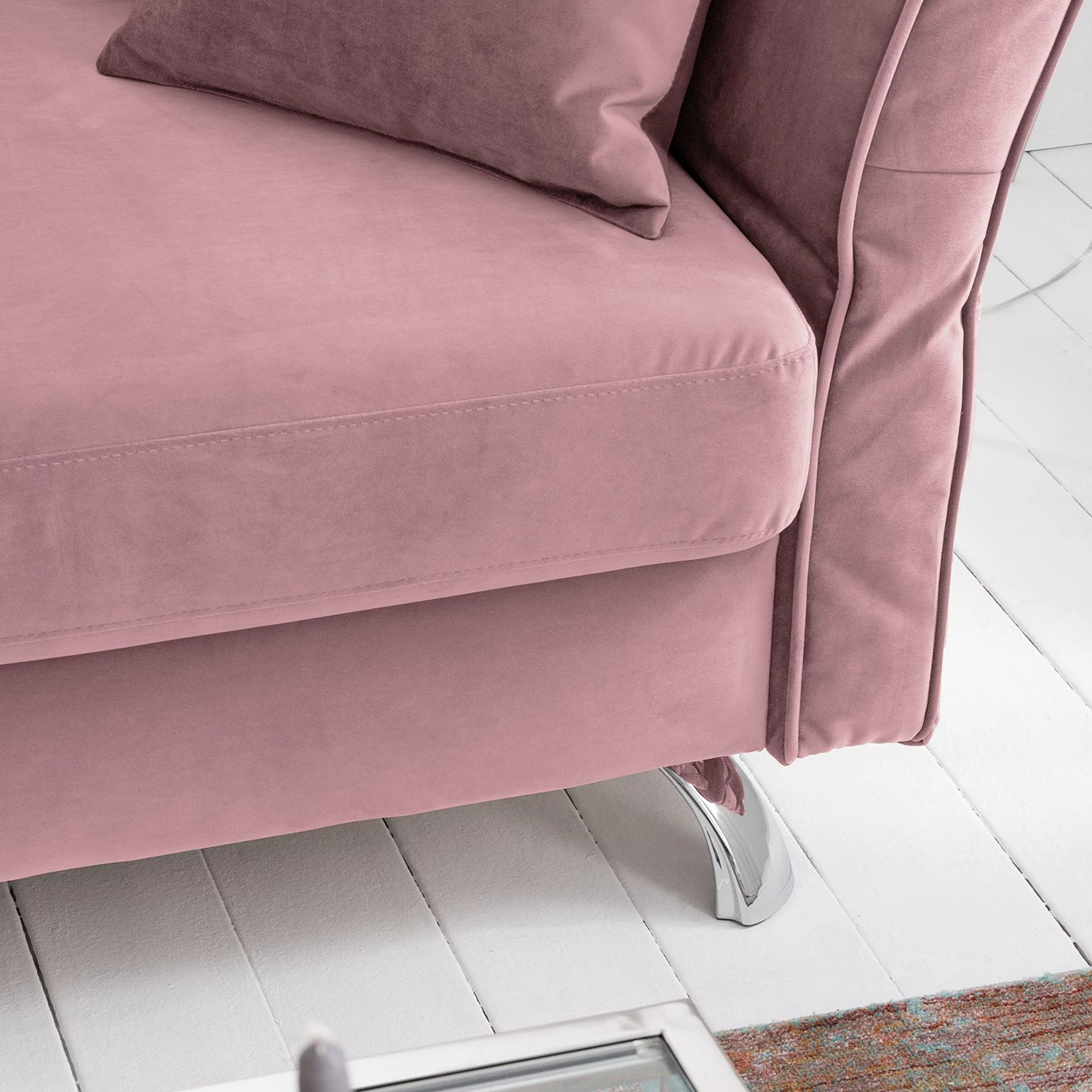 Jack & Alice Méridienne Habay - Microfibre - Mauve - Accoudoir monté à droite (vu de face) 15 Jack & Alice Méridienne Habay - Microfibre - Mauve - Accoudoir monté à droite (vu de face) – Image 15