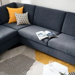 Fredriks Canapé d’angle Cipo II - Gris bleu - Méridienne longue à gauche (vue de face) -Canapés Soldes Magasin 1000119809 080 GALLERYIMAGES P000000001000119809