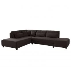 Fredriks Canapé d'angle Apex - Tissu - Marron-noir - Méridienne longue à gauche (vue de face)