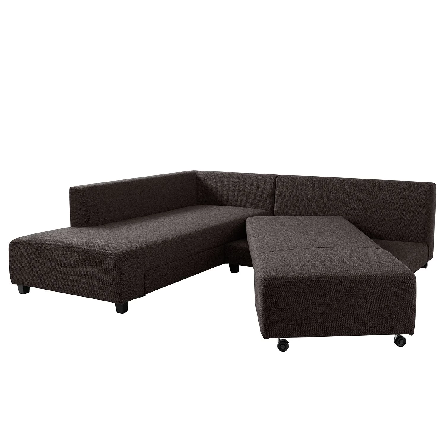 Fredriks Canapé d'angle Apex - Tissu - Marron-noir - Méridienne longue à gauche (vue de face) 9 Fredriks Canapé d'angle Apex - Tissu - Marron-noir - Méridienne longue à gauche (vue de face) – Image 9