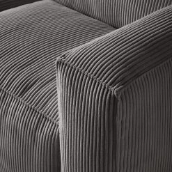 Ars Natura Canapé 3 places LORALAI - Velours côtelé Lola: Gris -Canapés Soldes Magasin 1000123339 180716 09334830 GALLERYIMAGES P000000001000123339