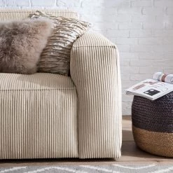 Ars Natura Canapé 2 places LORALAI - Velours côtelé Lola: Créme -Canapés Soldes Magasin 1000123345 180928 15260940 GALLERYIMAGES P000000001000123345